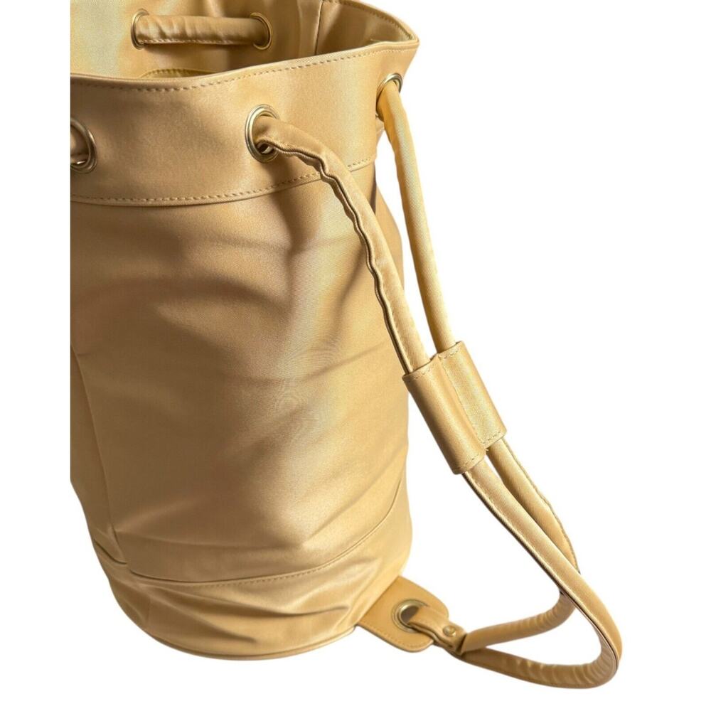 Karl Lagerfeld Drawstring Bucket Tote Bag Vtg 90s Sun Moon Stars Cinch Sac Gold - Picture 15 of 16